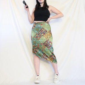 Patchwork Print Skirt